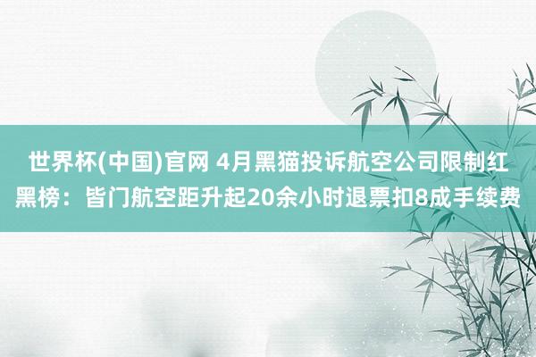 世界杯(中国)官网 4月黑猫投诉航空公司限制红黑榜:皆门航空距升起20余小时退票扣8成手续费