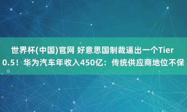 世界杯(中国)官网 好意思国制裁逼出一个Tier 0.5!华为汽车年收入450亿:传统供应商地位不保
