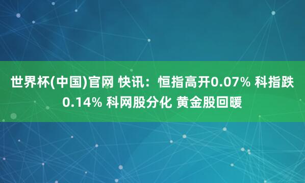 世界杯(中国)官网 快讯:恒指高开0.07% 科指跌0.14% 科网股分化 黄金股回暖