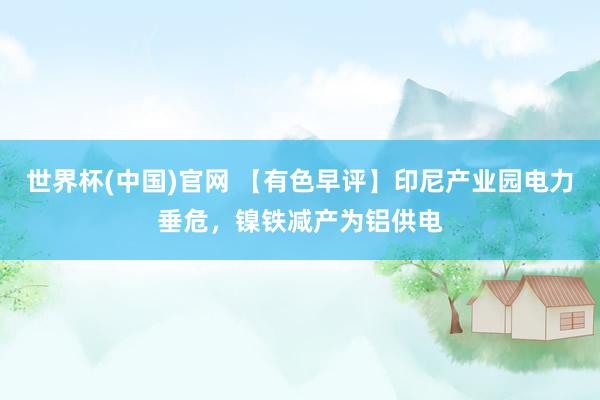 世界杯(中国)官网 【有色早评】印尼产业园电力垂危,镍铁减产为铝供电