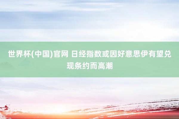 世界杯(中国)官网 日经指数或因好意思伊有望兑现条约而高潮