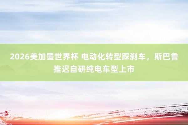 2026美加墨世界杯 电动化转型踩刹车,斯巴鲁推迟自研纯电车型上市