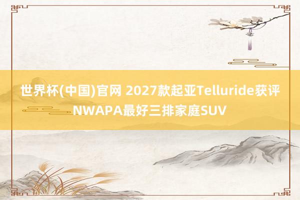 世界杯(中国)官网 2027款起亚Telluride获评NWAPA最好三排家庭SUV