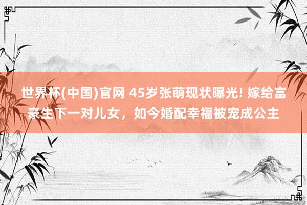 世界杯(中国)官网 45岁张萌现状曝光! 嫁给富豪生下一对儿女,如今婚配幸福被宠成公主