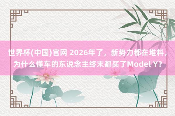 世界杯(中国)官网 2026年了,新势力都在堆料,为什么懂车的东说念主终末都买了Model Y?