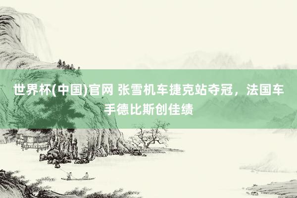 世界杯(中国)官网 张雪机车捷克站夺冠，法国车手德比斯创佳绩
