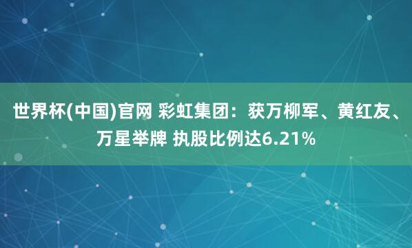 世界杯(中国)官网 彩虹集团:获万柳军、黄红友、万星举牌 执股比例达6.21%