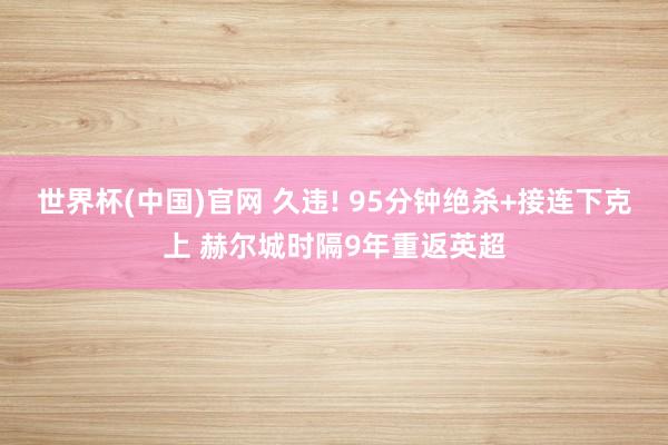 世界杯(中国)官网 久违! 95分钟绝杀+接连下克上 赫尔城时隔9年重返英超