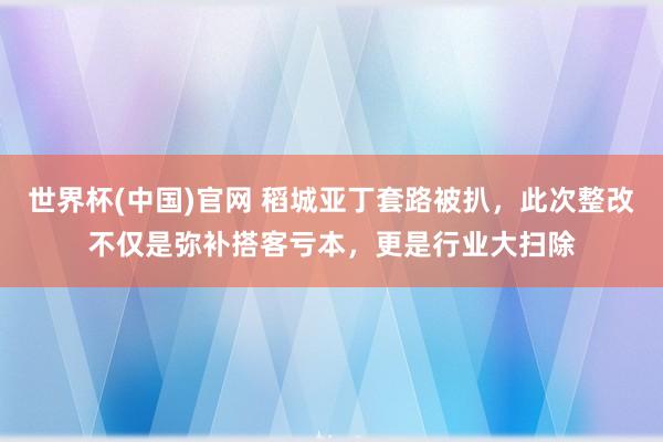 世界杯(中国)官网 稻城亚丁套路被扒,此次整改不仅是弥补搭客亏本,更是行业大扫除