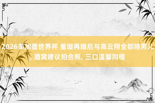 2026美加墨世界杯 董璇再婚后与高云翔全部陪男儿， 酒窝建议拍合照， 三口温馨同框