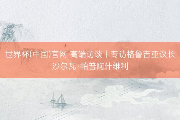 世界杯(中国)官网 高端访谈丨专访格鲁吉亚议长沙尔瓦·帕普阿什维利