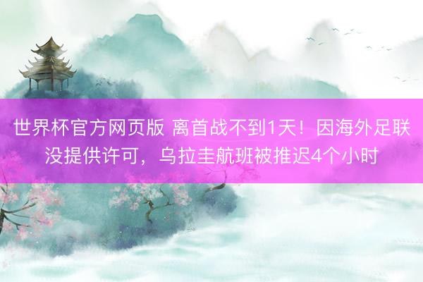 世界杯官方网页版 离首战不到1天!因海外足联没提供许可,乌拉圭航班被推迟4个小时