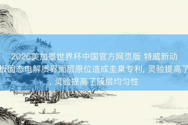 2026美加墨世界杯中国官方网页版 特威新动力苦求锂电板固态电解质界面层原位造成圭臬专利, 灵验提高了膜层均匀性
