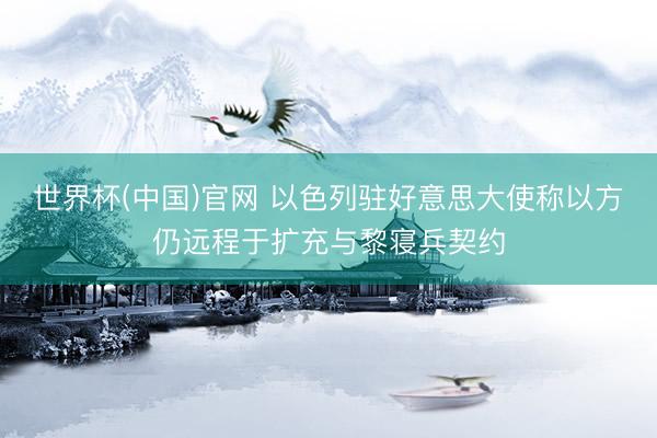 世界杯(中国)官网 以色列驻好意思大使称以方仍远程于扩充与黎寝兵契约